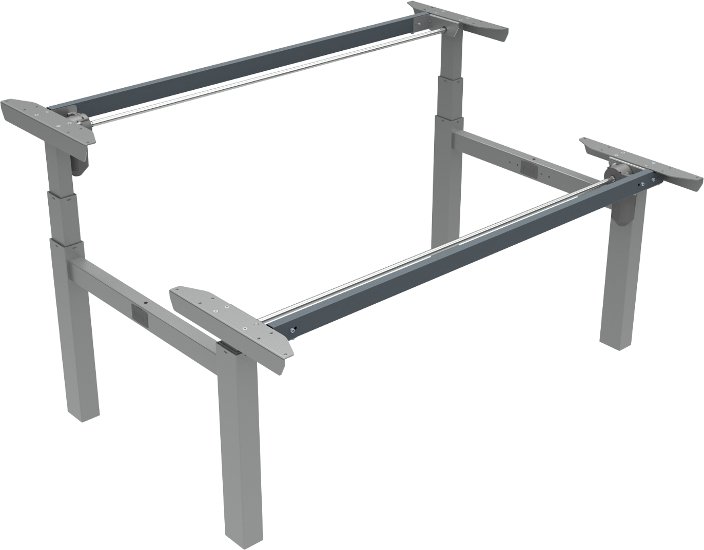 ZenNord OmniLift hæve-sænkestel 65-125 cm til kontorbord, sølv metalramme