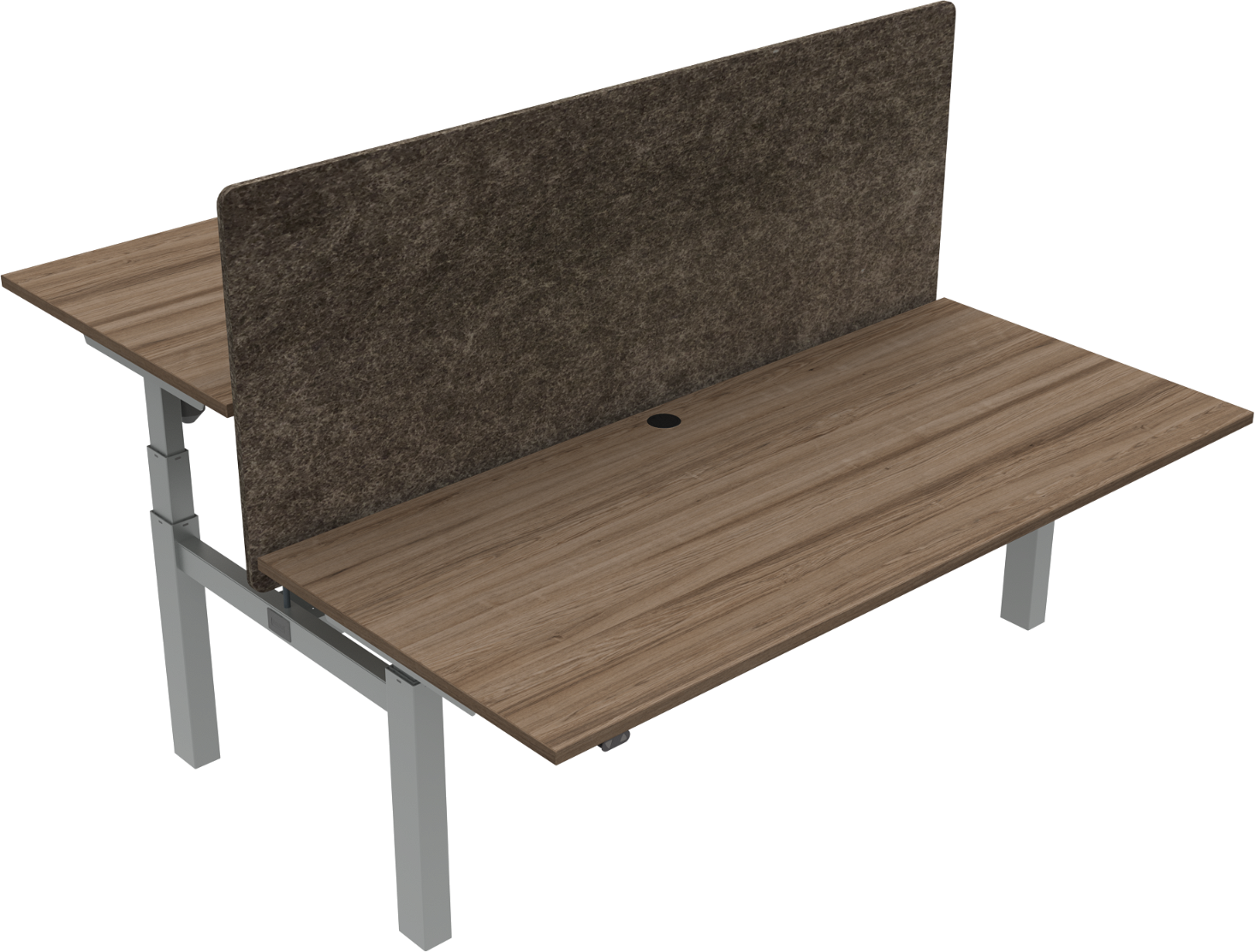 Hæve-/sænkebord ZenNord OmniLift valnød/sølv 180x80 cm justerbar højde 65-125 cm