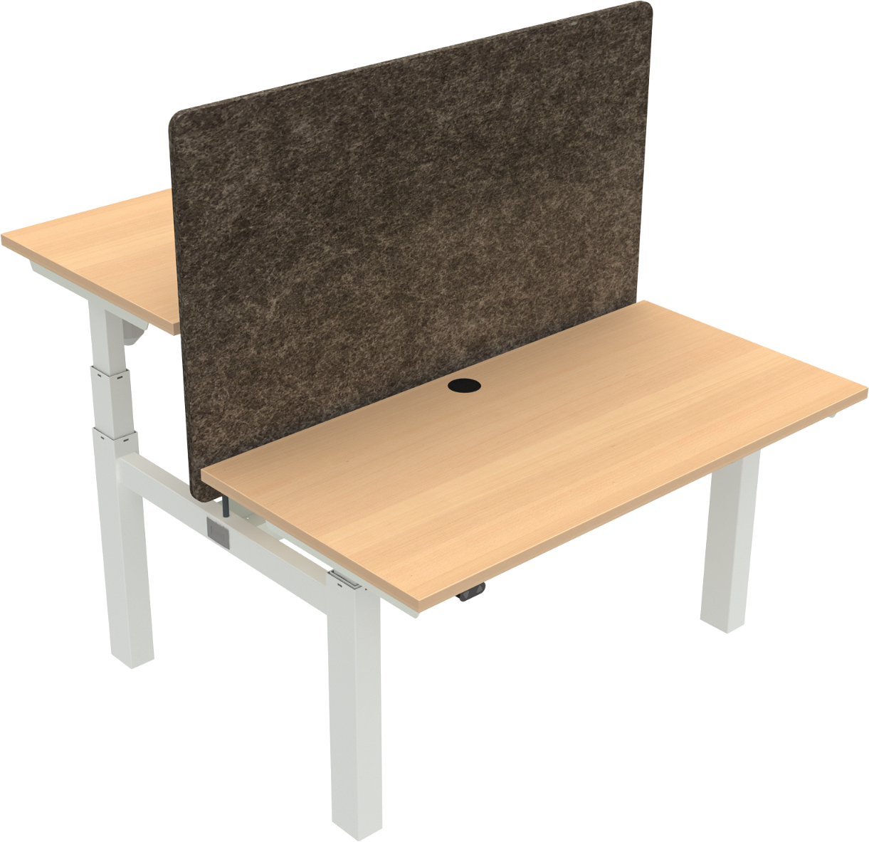 Dobbelt hæve-/sænkebord ZenNord OmniLift sit-stand firkantet natur/hvid 120Ã60 cm 65-125 cm