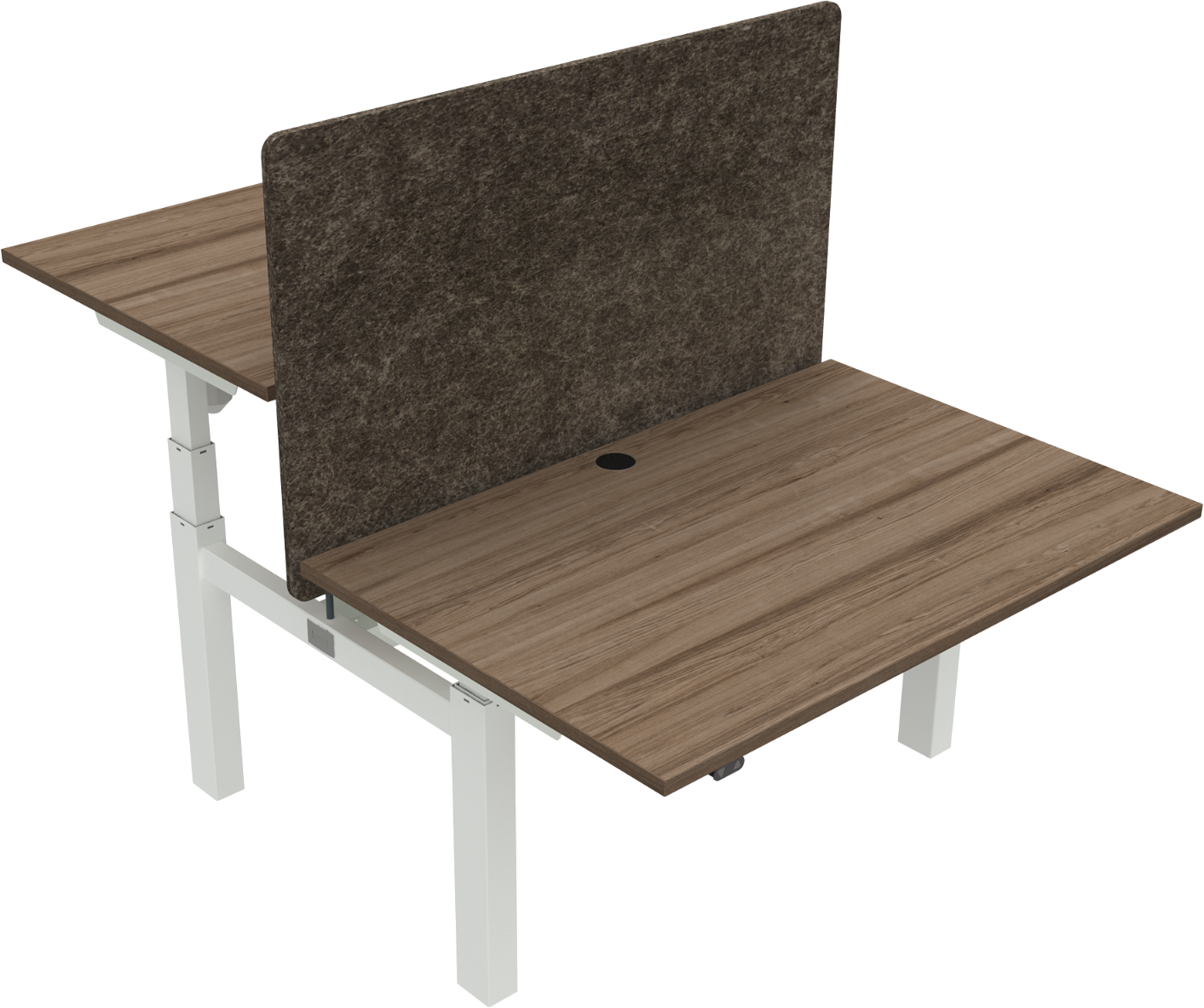 Dobbelt hæve-sænkebord ZenNord OmniLift 120x80 cm valnød/hvid justerbar højde 65-125 cm