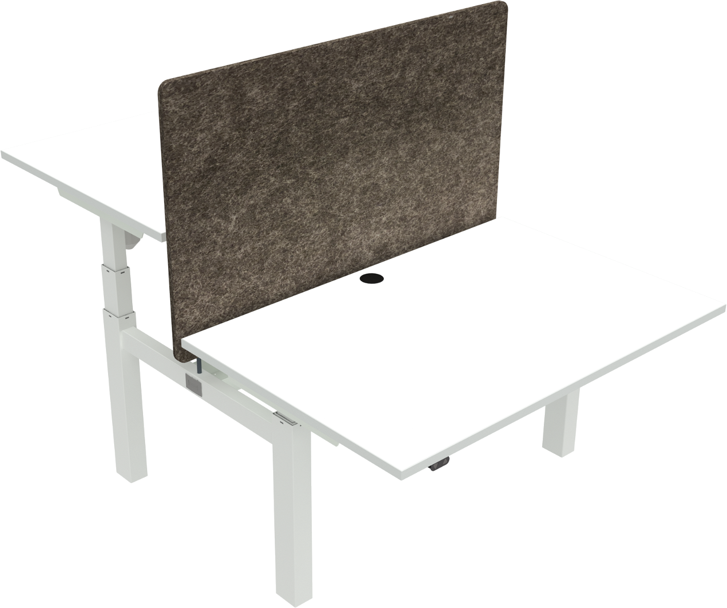 Dobbelt hæve-/sænkebord ZenNord OmniLift 120x80 cm hvid-hvid ergonomisk kontorbord med kabelgennemføringer