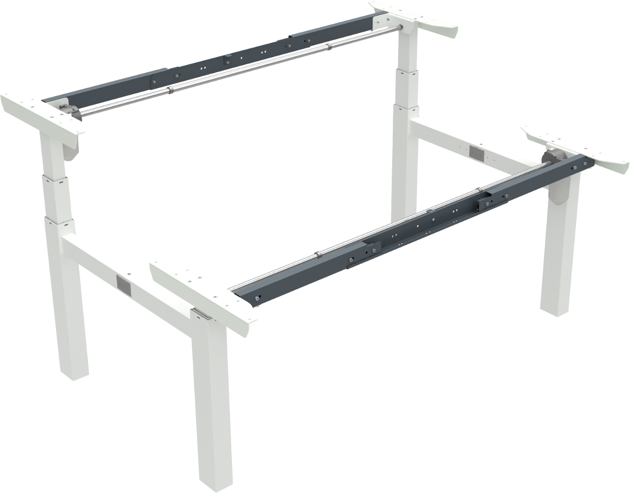 Metal hæve-sænkestel ZenNord OmniLift hvid justerbar højde 65-125 cm til dobbeltbord