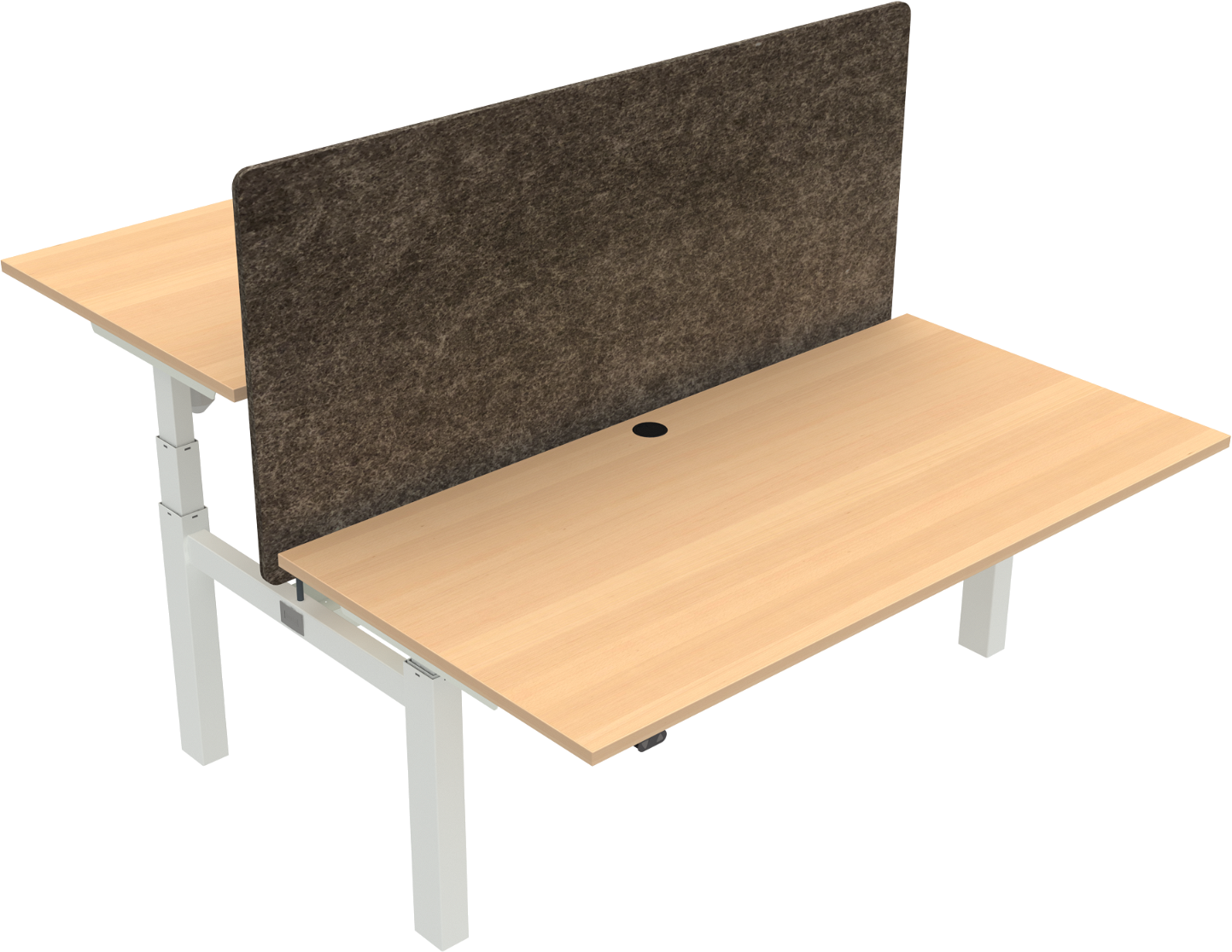 To-bens hæve-/sænkebord skrivebord ZenNord OmniLift 160x80 cm højdejusterbart 65-125 cm natur/hvid