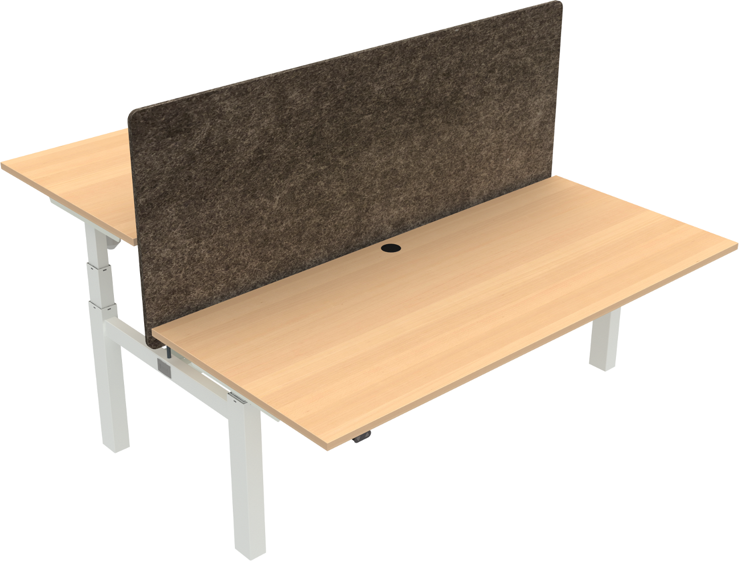 To-bens firkantet hæve-/sænkebord ZenNord OmniLift 180x80 cm natur/hvid