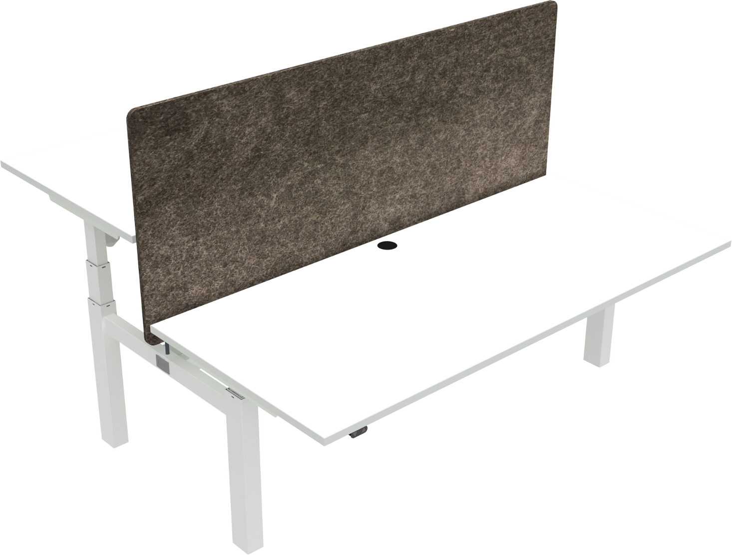 To-bens hæve-/sænkebord ZenNord OmniLift højdejusterbart skrivebord hvid MFC 80x180 cm ergonomisk