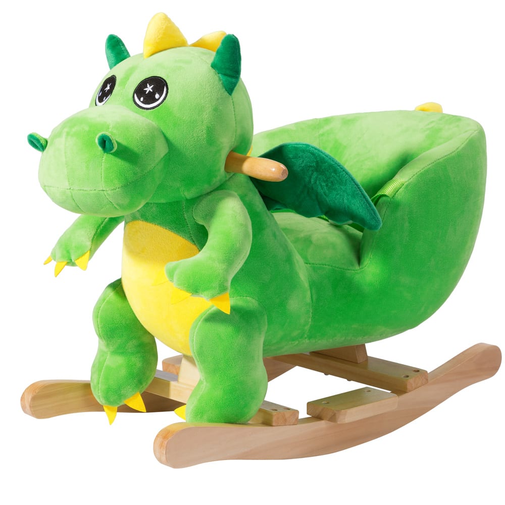 Gyngedyr Dino green med sikkerhedssele