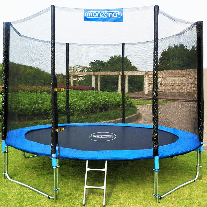 Trampolin Ø427 cm: Fuldt udstyret og GS-certificeret sæt med sikkerhedsnet og stige