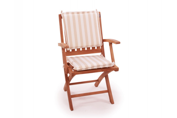 Aston Sædehynde - 38x38 cm Beige-Hvid stribet