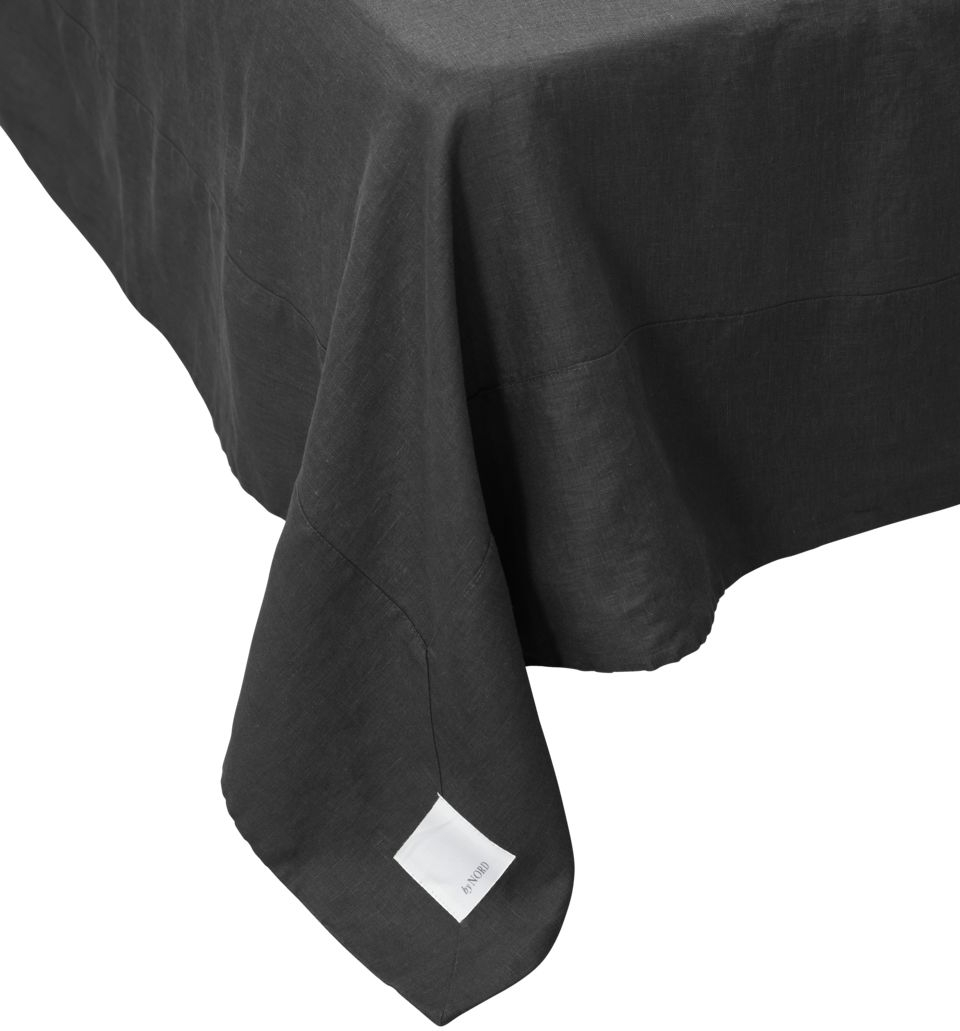 Sengekappe bedskørt byNORD Gunhild stonewashed hør coal 210x280 cm