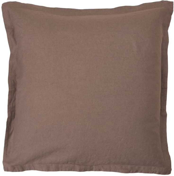 Pudebetræk byNORD Gunhild 60x60 cm stonewashed hør bærfarve med spejlkant og bindebånd