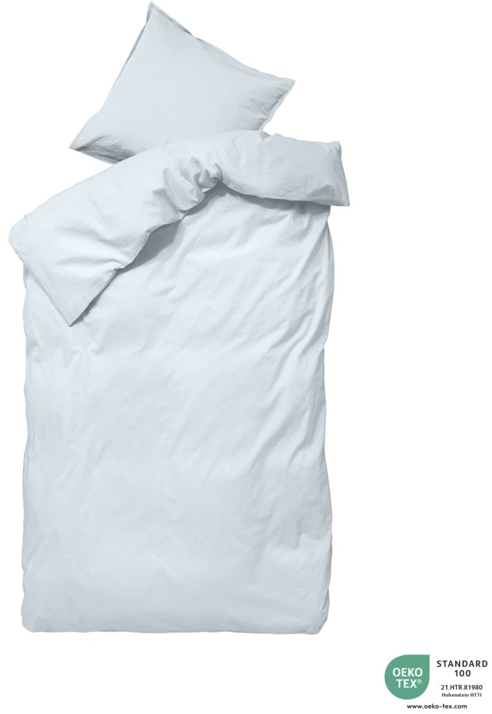 Sengesæt byNORD Ingrid 150x21060x50 cm økologisk bomuld lyseblå Sky percale OEKO-TEX 100