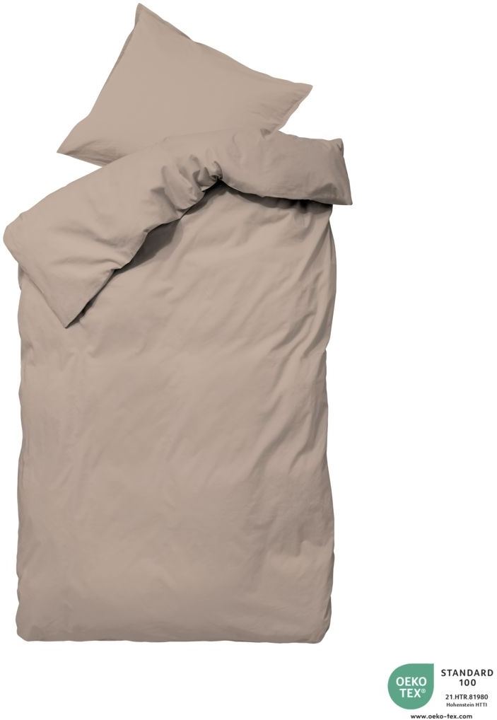 Sengesæt byNORD Ingrid økologisk bomuld percale OEKO-TEX 100 Straw 140x220 cm inkl. pudebetræk