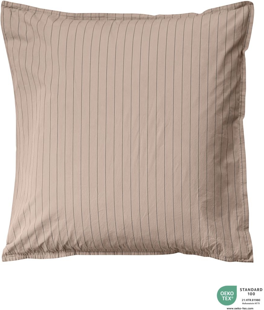 Pudebetræk byNORD Dagny 80x80 cm straw w. bark  -  økologisk bomuld percale OEKO-TEX 100 med kuvertlukning