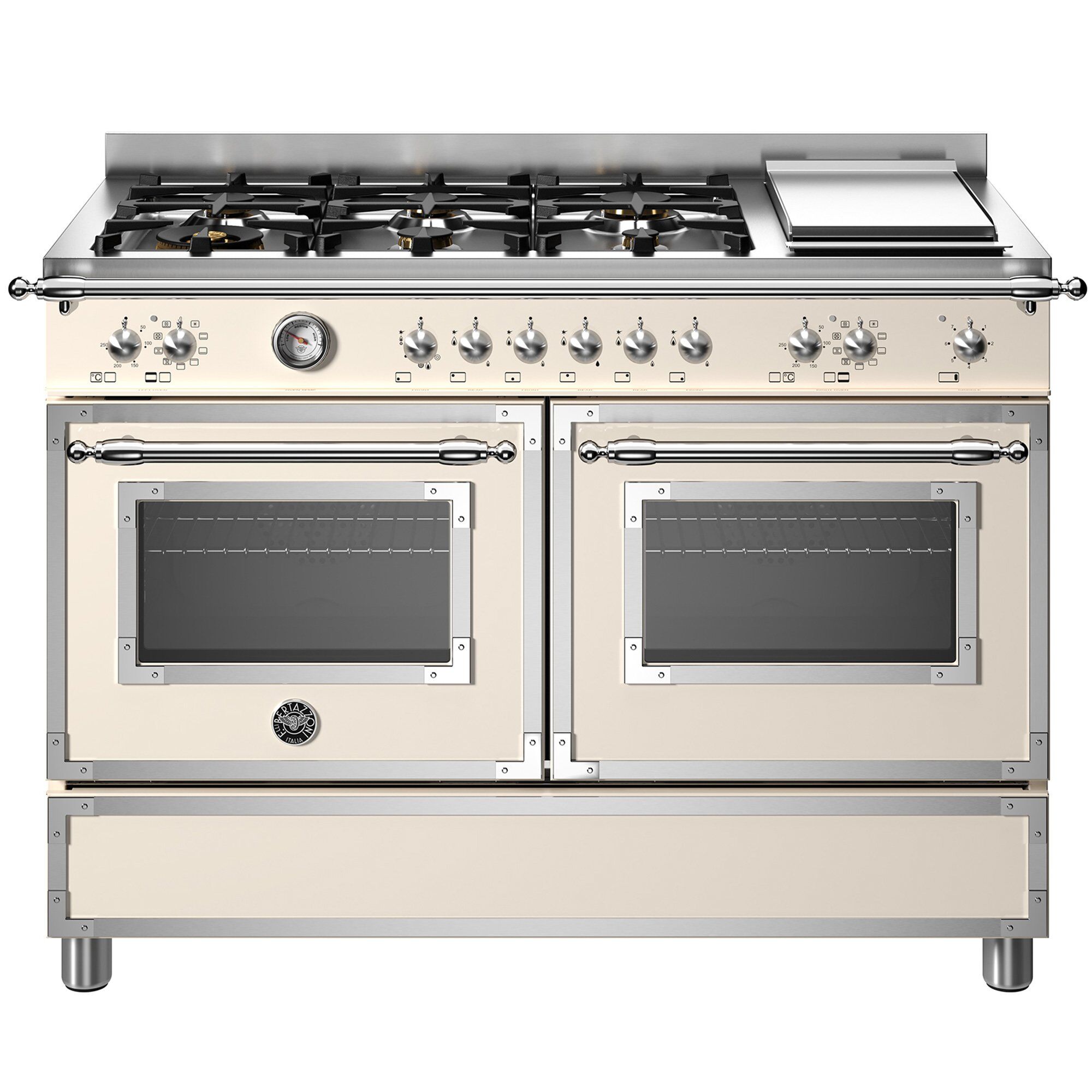 Bertazzoni HER126G2EAVT Heritage gaskomfur med dobbeltovn, 120 cm, cremevit