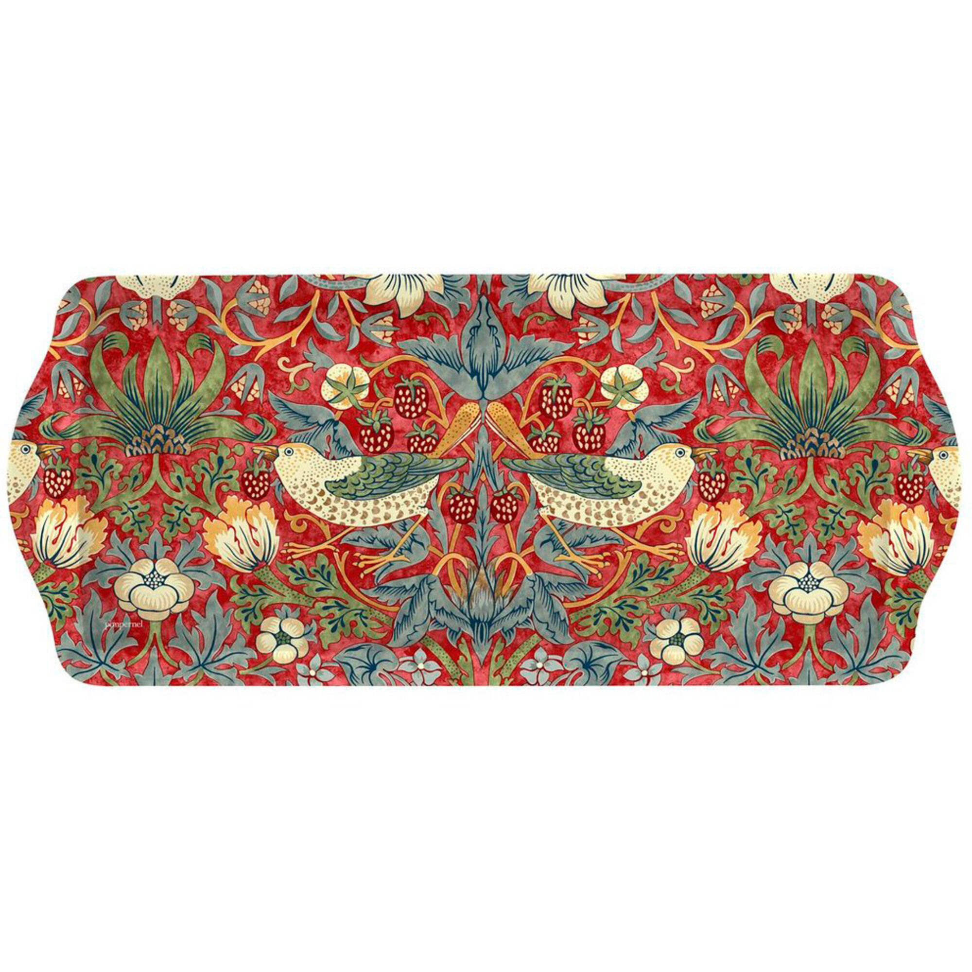 Spode Serveringsbakke 'Strawberry Thief', rød