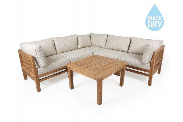 Colorado Teak Modulsæt Hjørne - m/Aspen QuickDry hynder