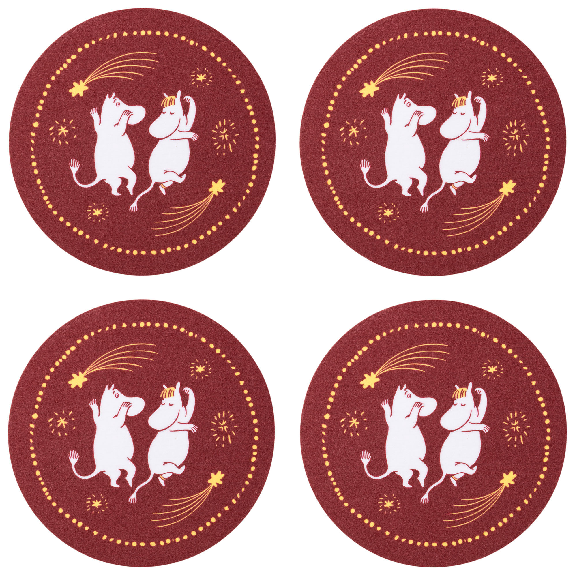 Arabia Mumin Festlige Stunder Coaster Ø9 cm, 4 stk.