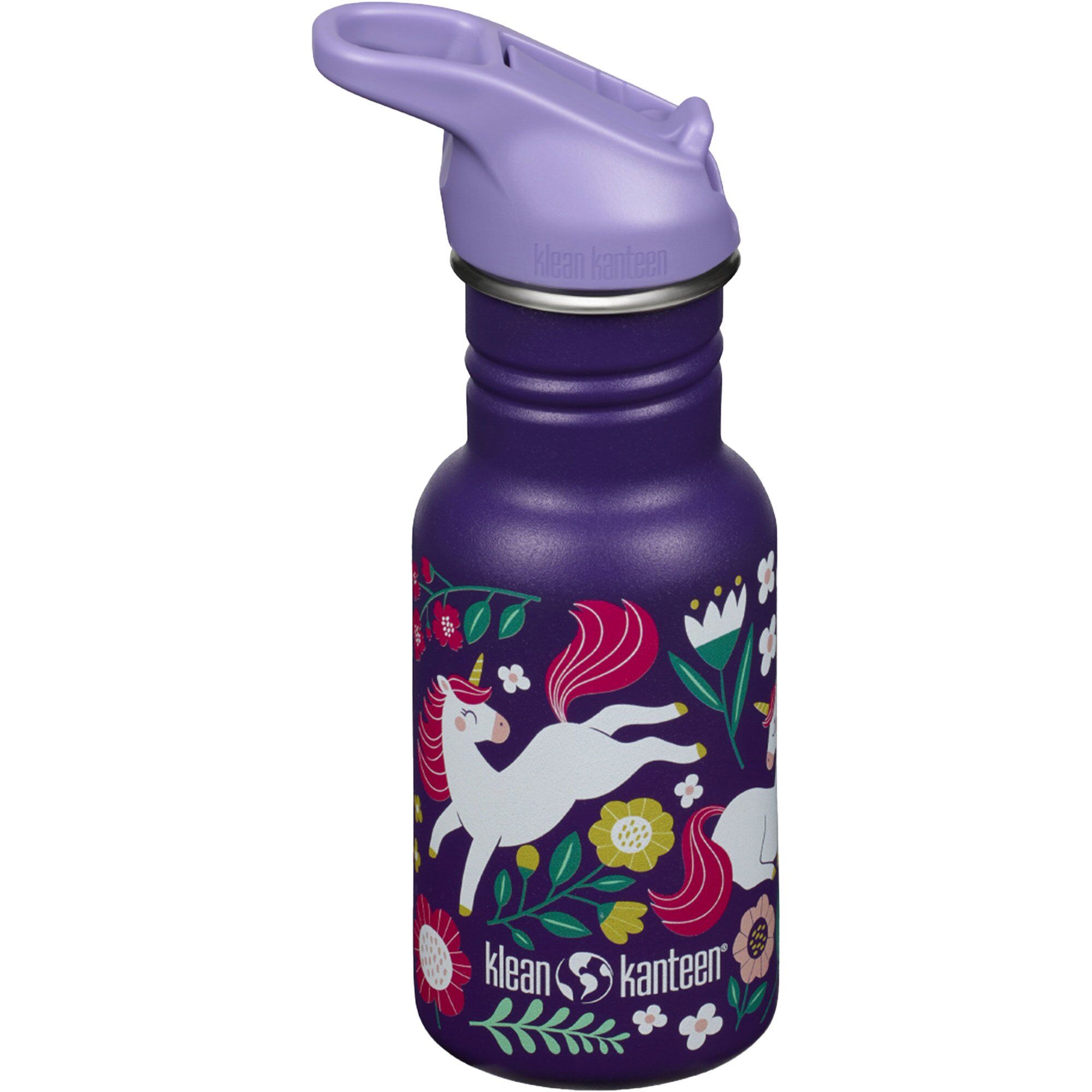 Klean kanteen Kid Classic Narrow Flip Vandflaske 355 ml, Leaping Unicorns