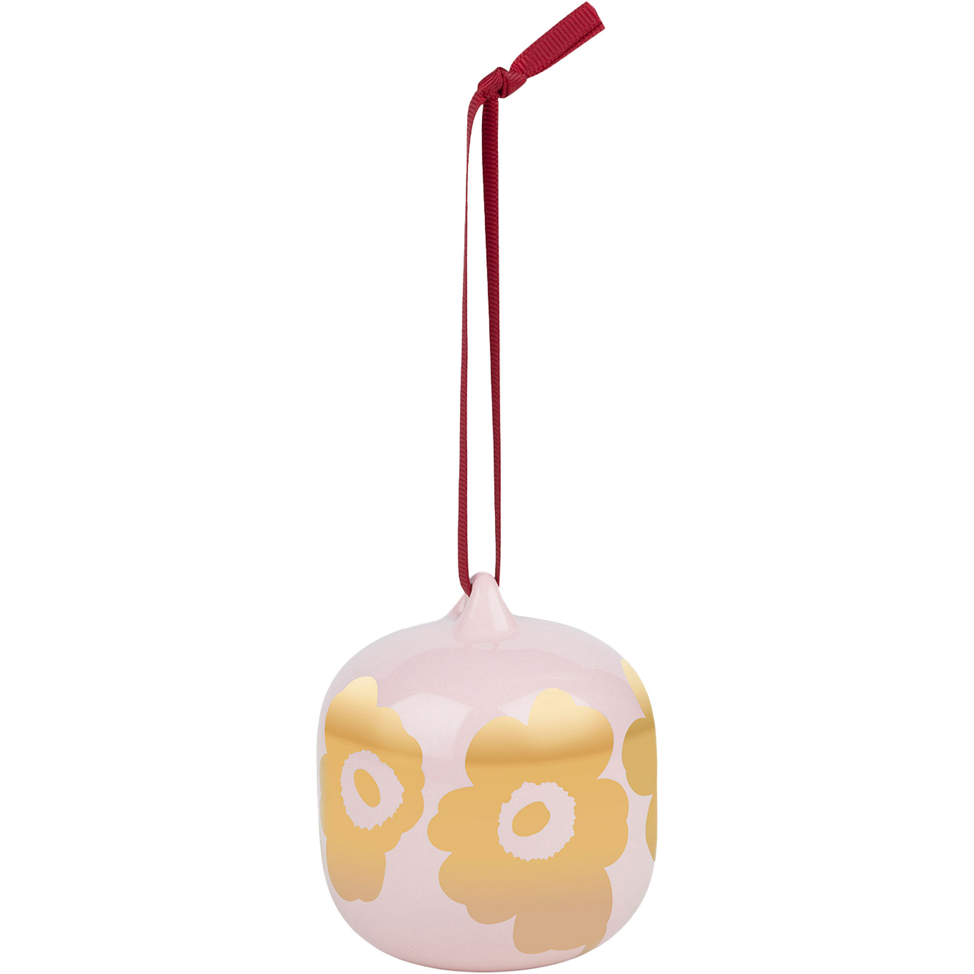 Marimekko Unikko Juletræspynt, rosa/guld
