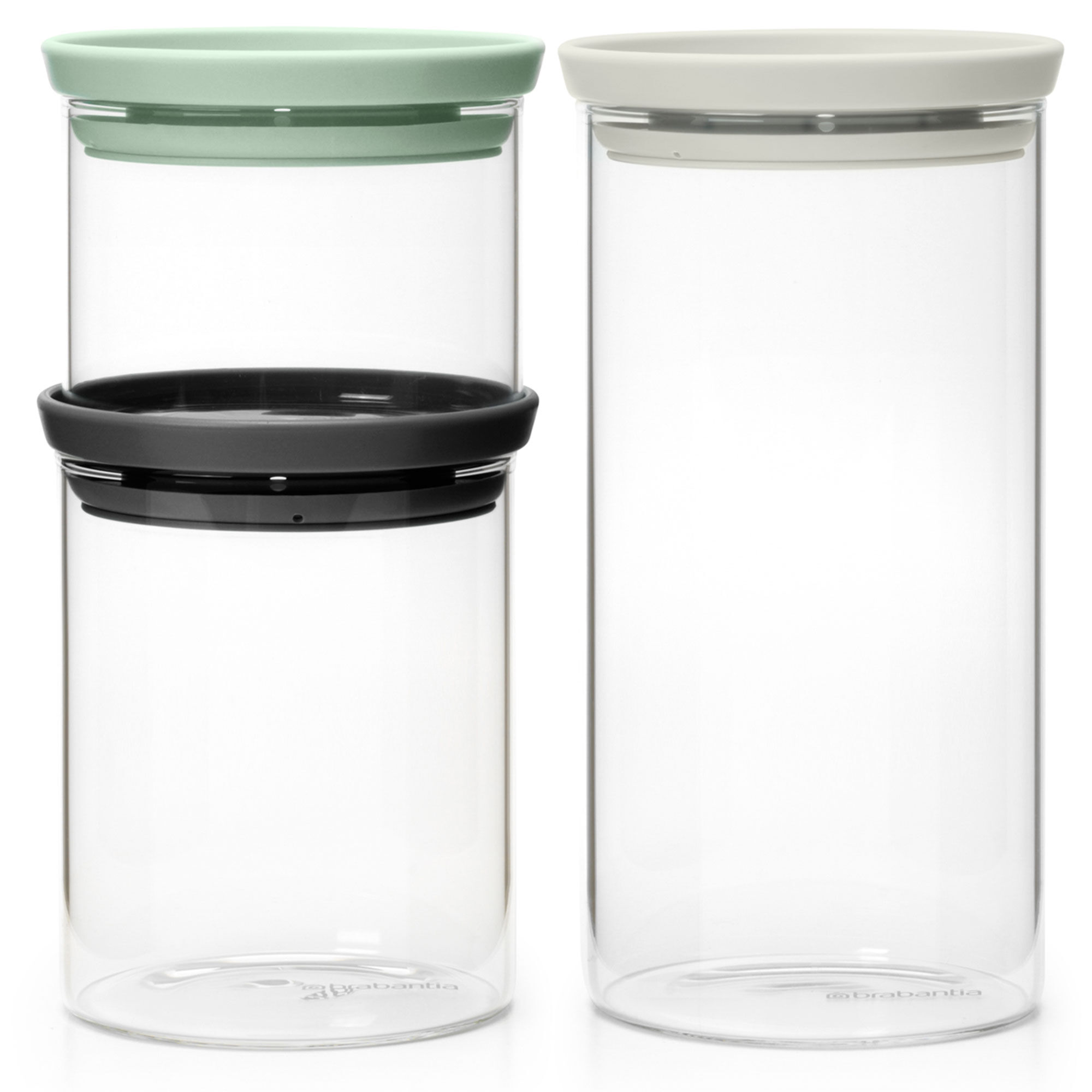 Brabantia Stabelbare glasbeholdere 3 dele, transparente