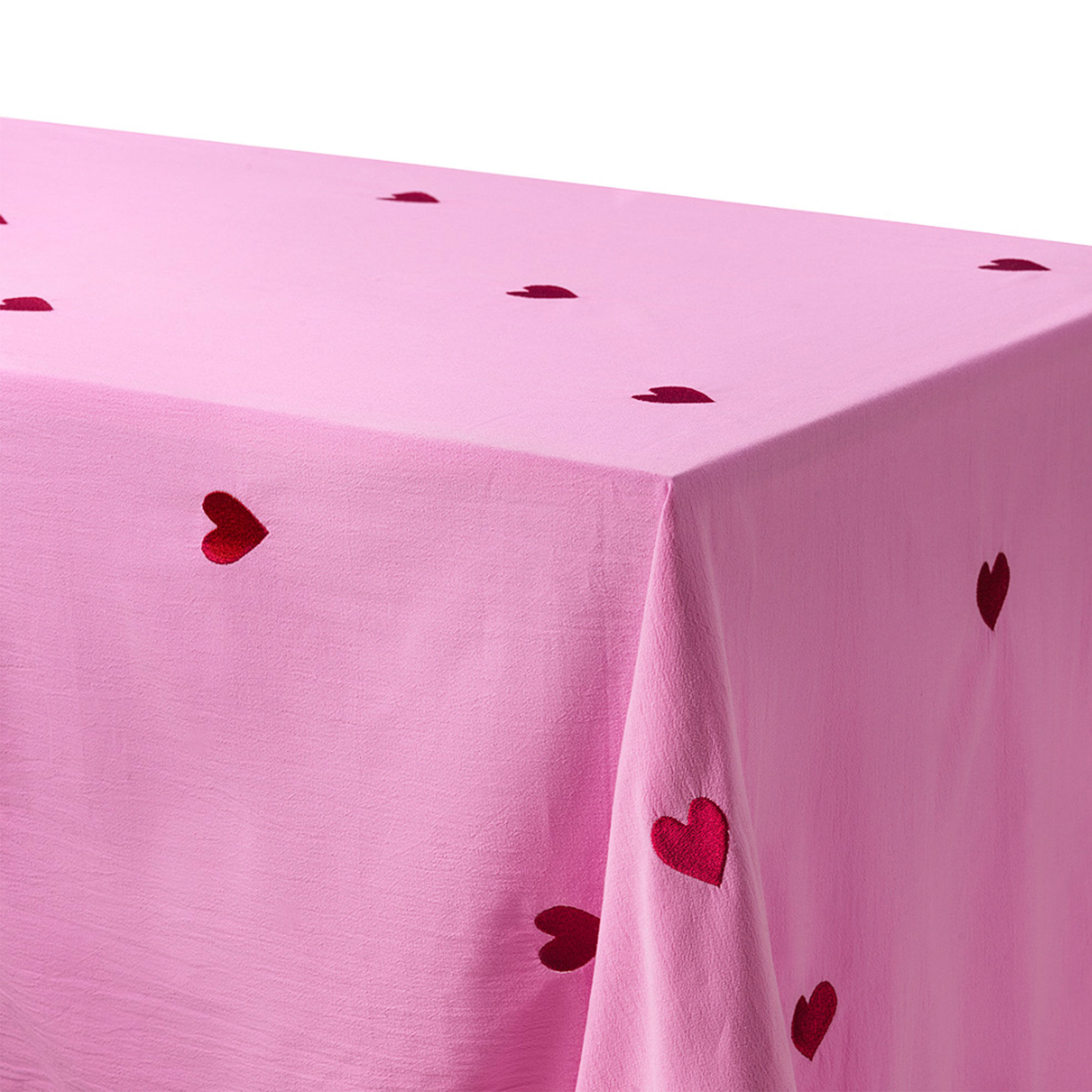Midnatt Midnats Pink Hearts Dug 180x145 cm, lyserød