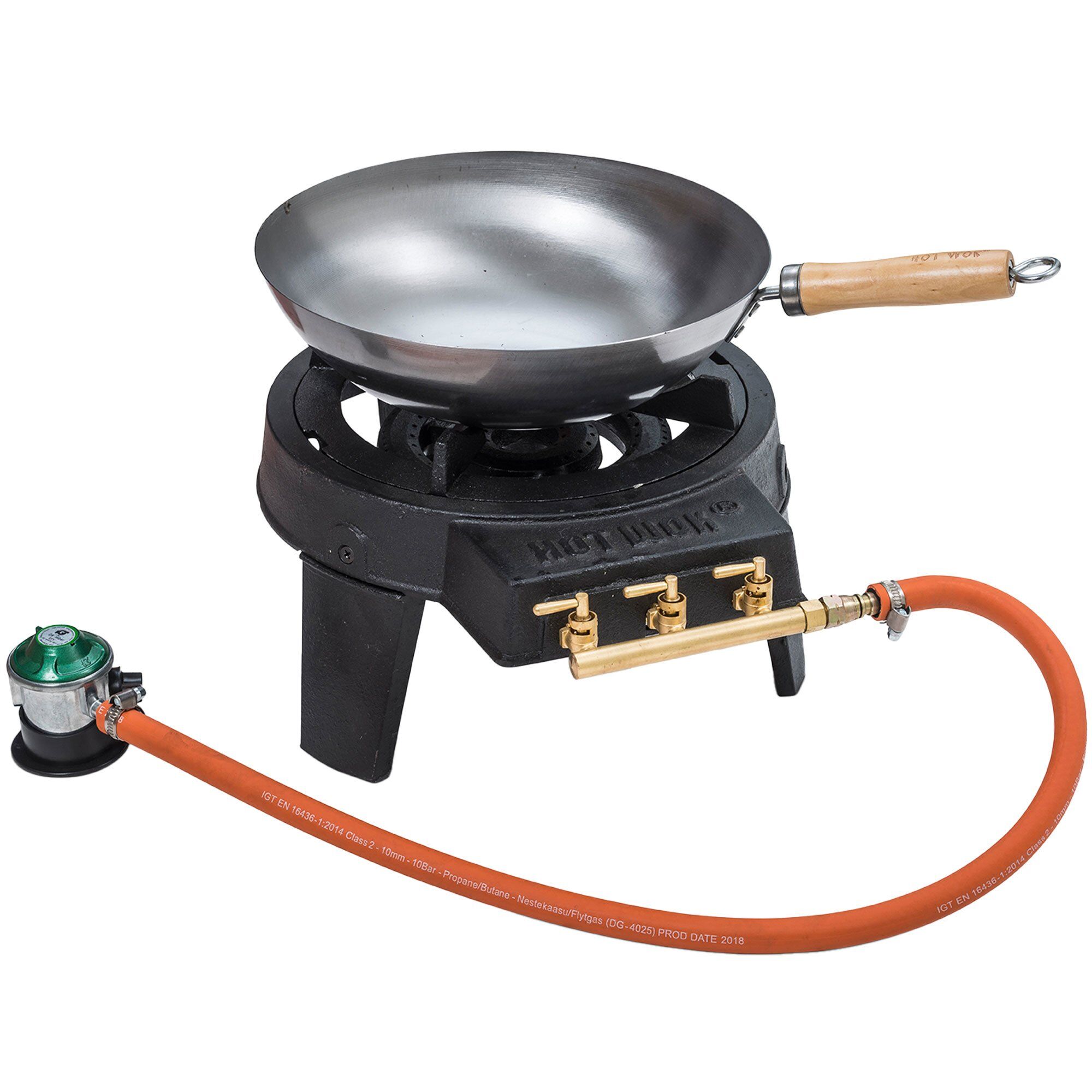 Hot wok Gasbrænder 12 kW inkl. regulator og wok