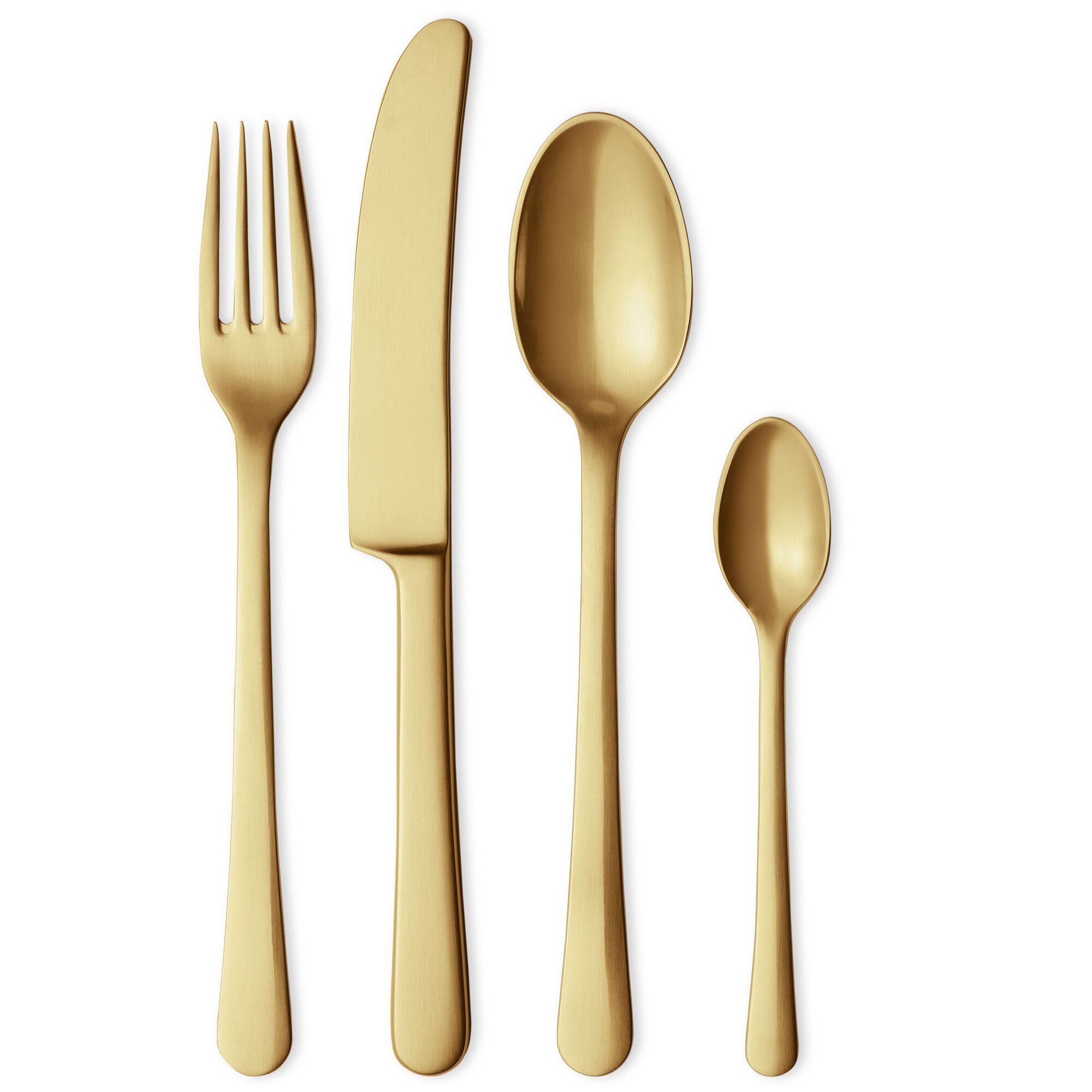 Georg jensen Copenhagen bestiksæt, mat guld, 4 stk