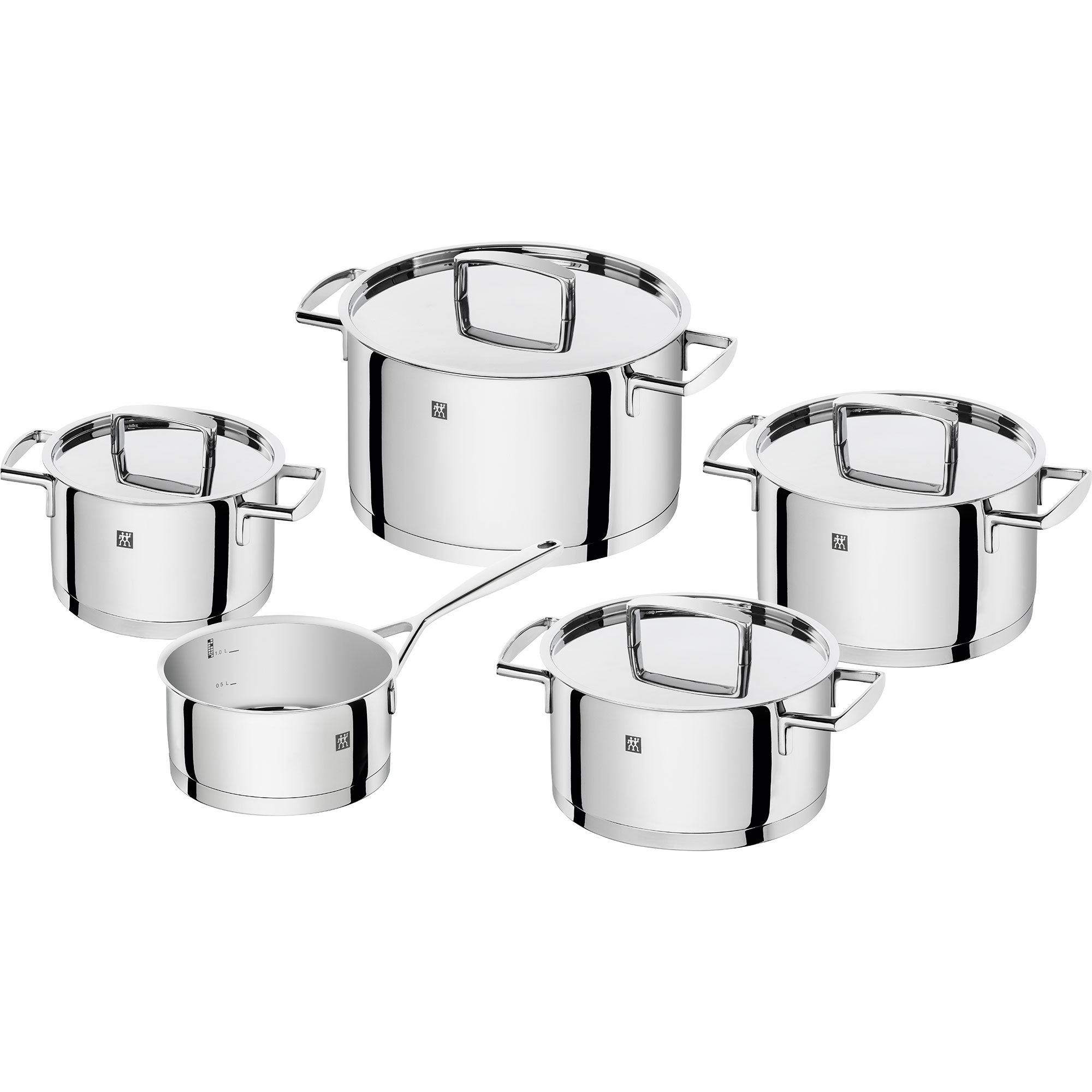 Zwilling Passion gryde- og pandesæt 5 dele + 4 låg, rustfrit stål