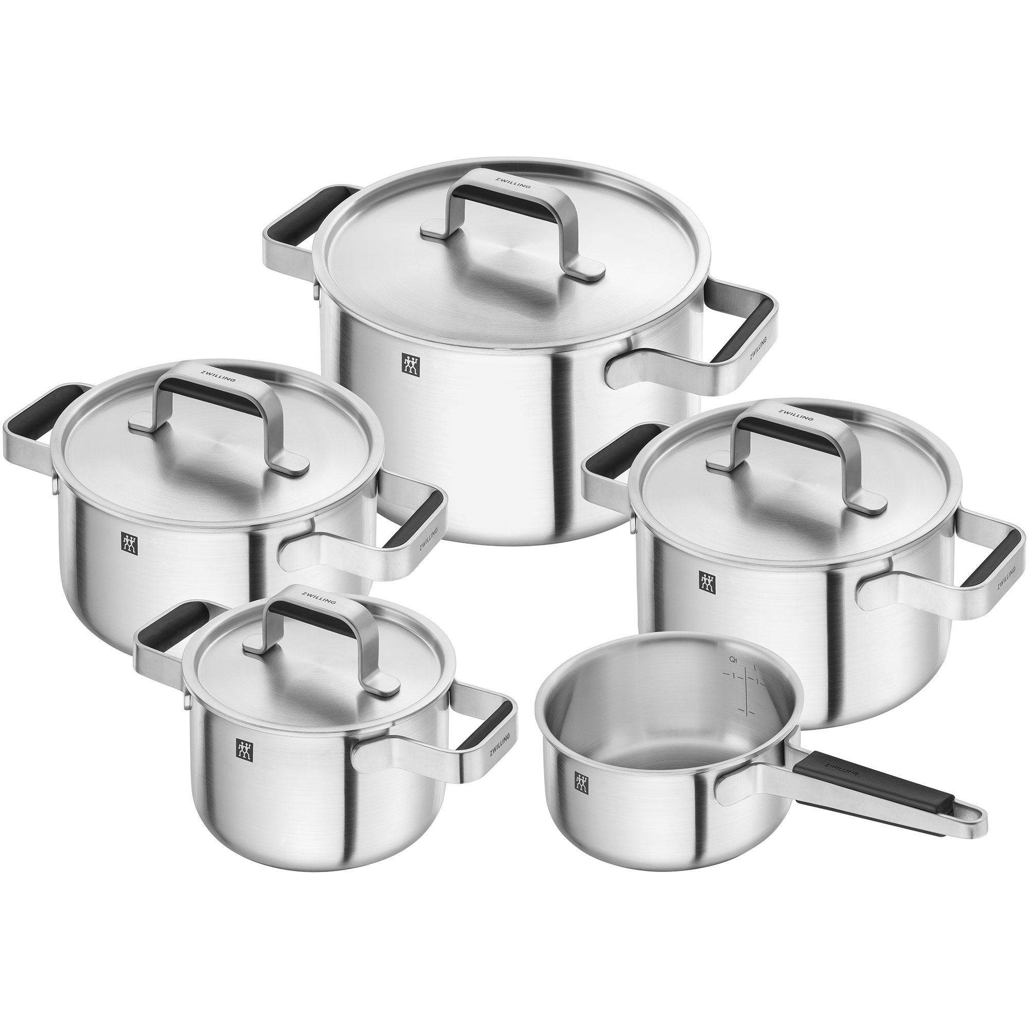 Zwilling Pure grydesæt 5 dele + 4 låg, rustfrit stål