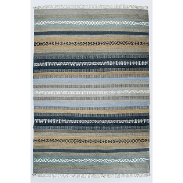 HC Interior Rugs Kelim Denver - Blue & Sand  : Erling Christensen Møbler