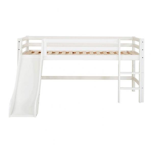 Hoppekids ECO Dream Halvhøj seng med rutsjebane - Hvid - 90 x 200  : Erling Christensen Møbler