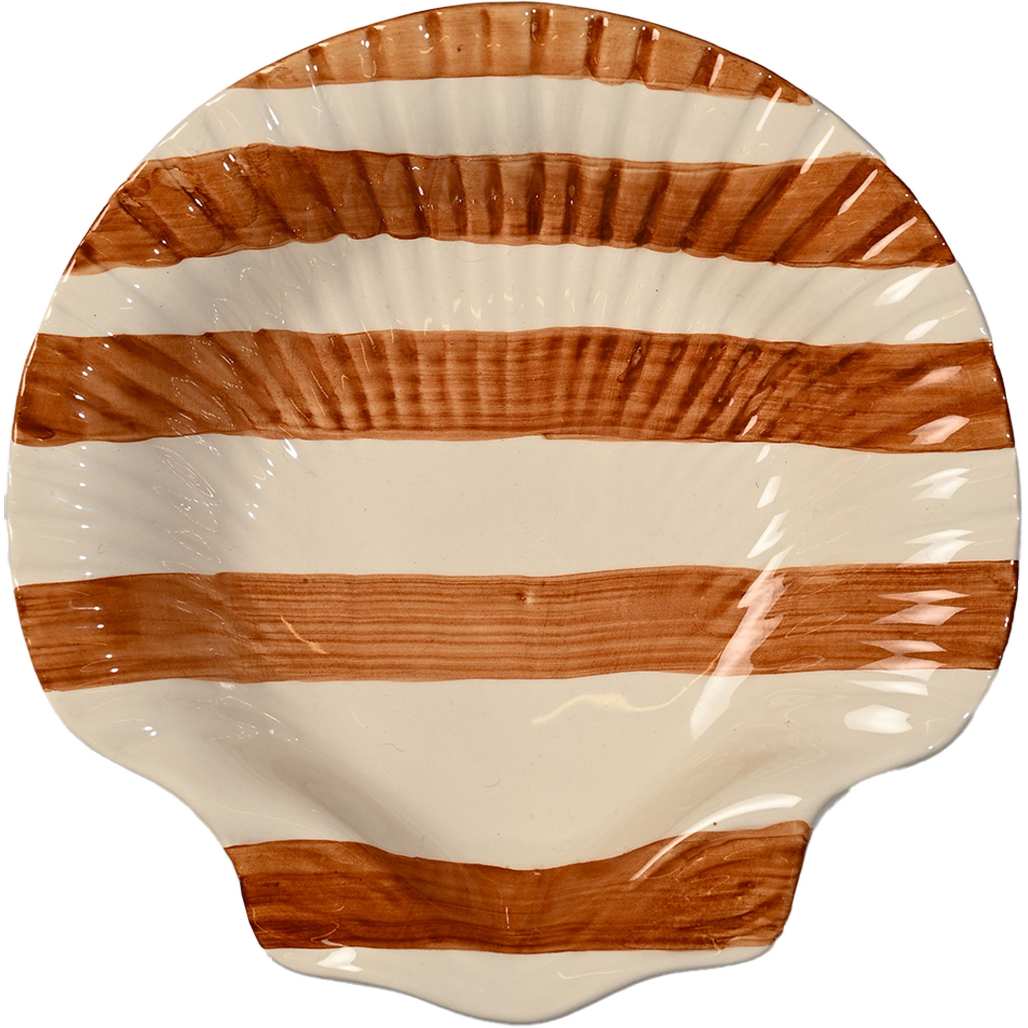 Byon Armona Stripe serveringsfad 23,5 cm, lys brun/hvid