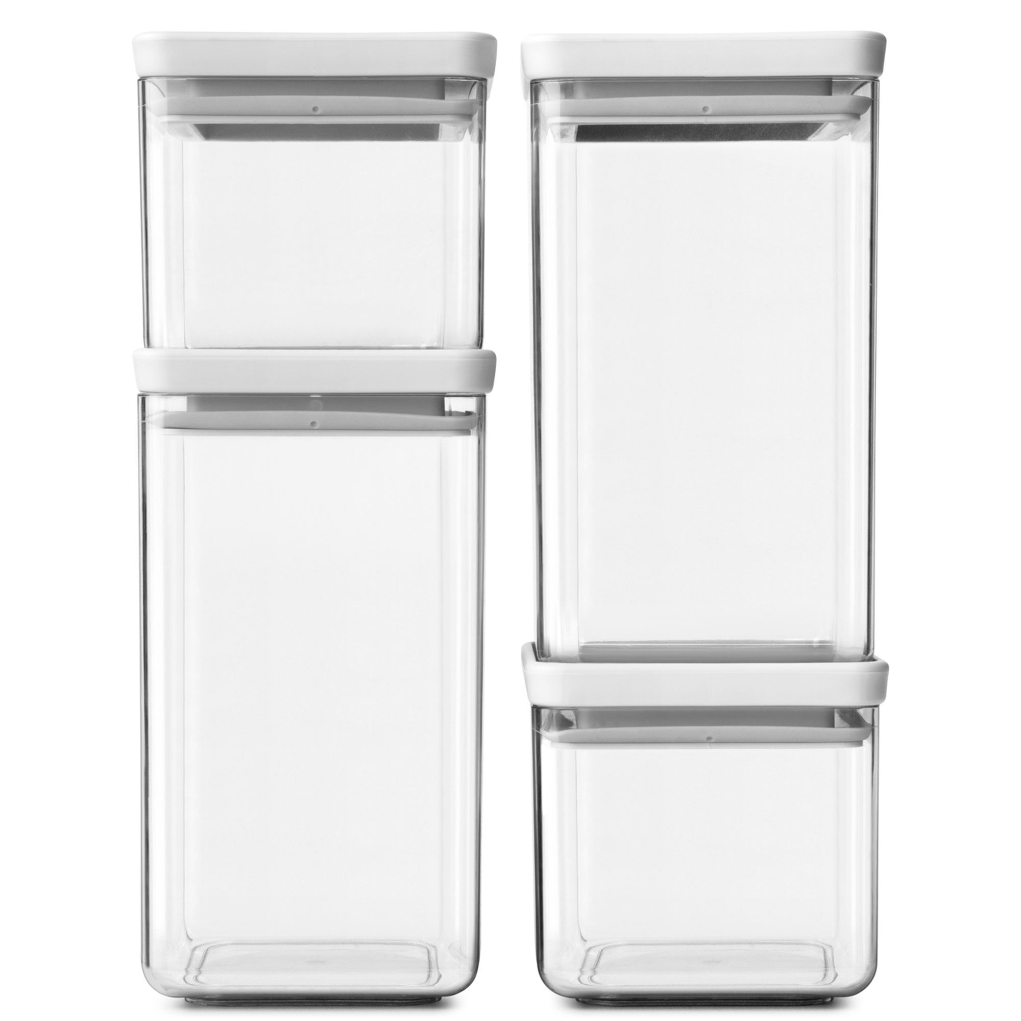 Brabantia Tasty+ opbevaringsbeholder, lysegrå, 4 stk.