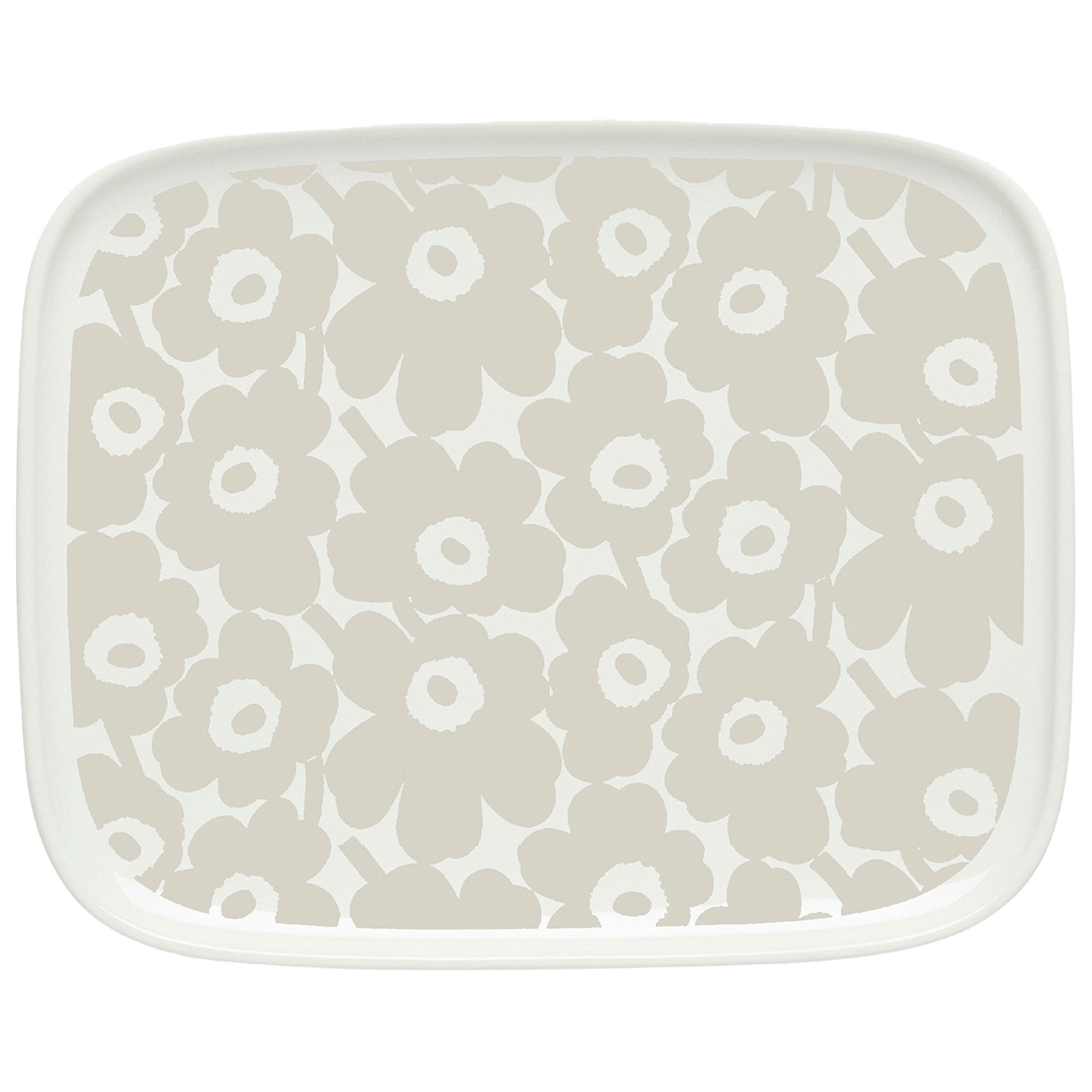 Marimekko Pikkuinen Unikko Tallerken 15Ã12 cm, hvid/beige
