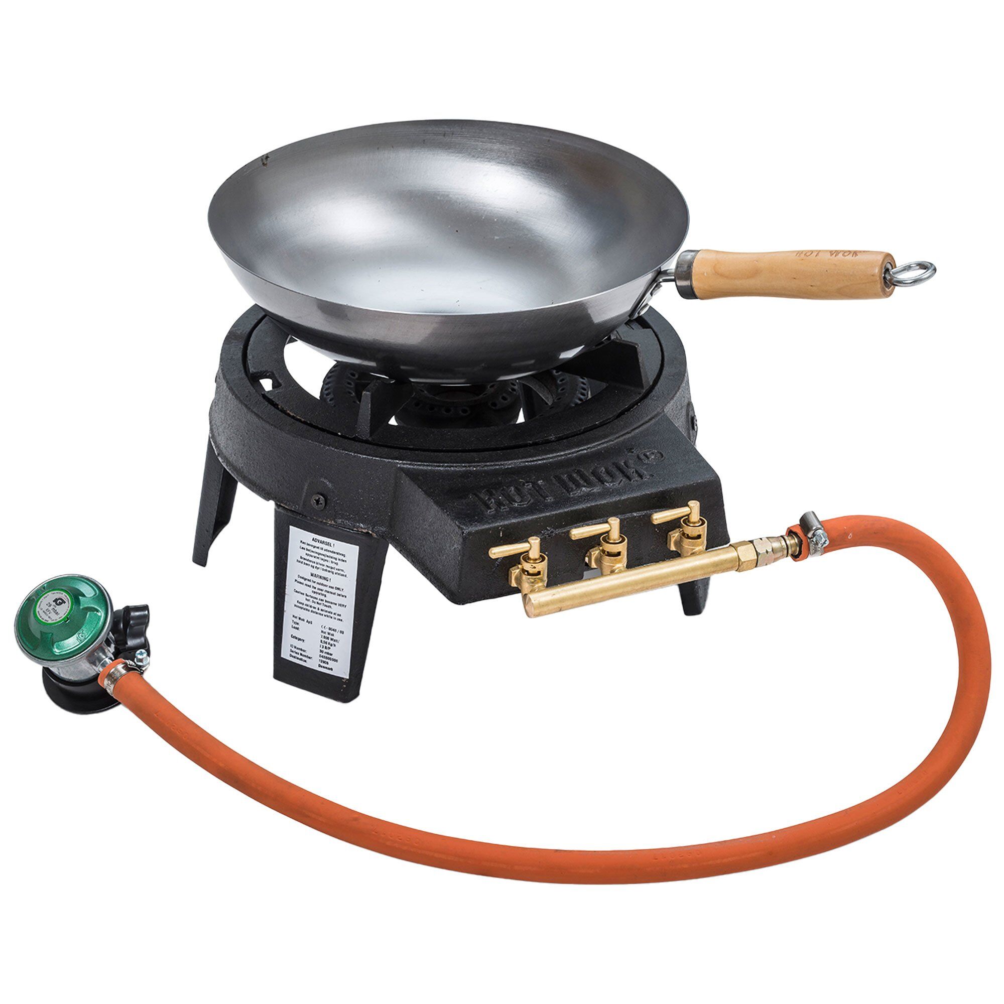 Hot wok Gasbrænder 7 kW inkl. regulator og wok