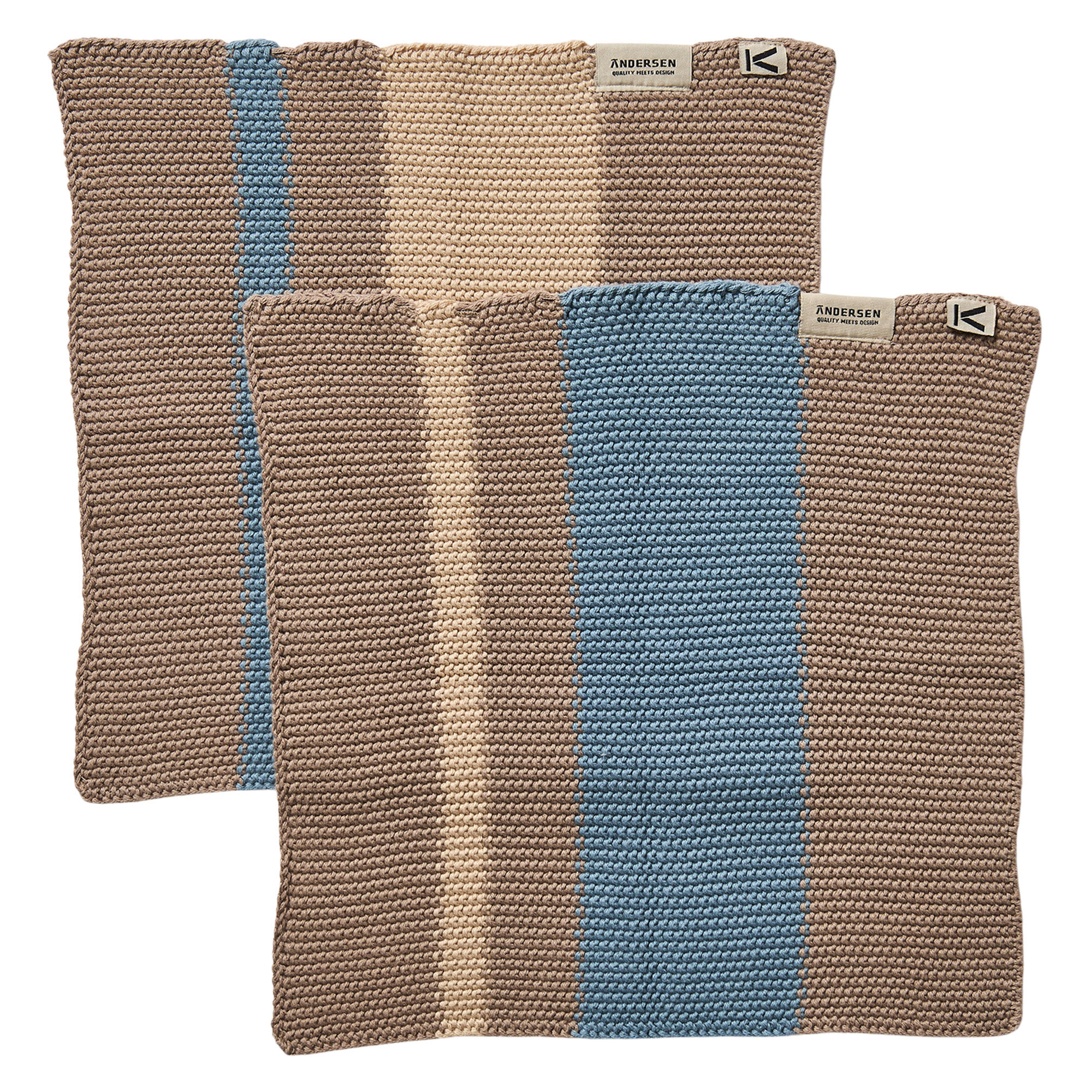 Andersen Karklud 27 x 27 cm 2-pak, beige/blå
