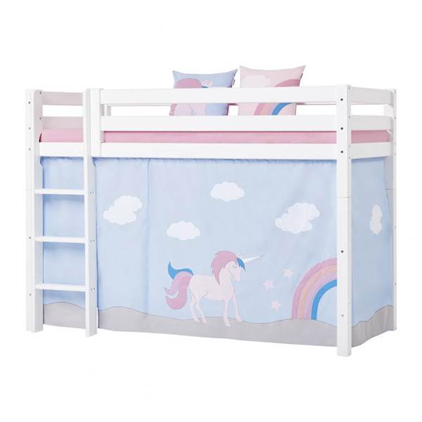 Hoppekids Forhæng til mellemhøj seng, Unicorn - 90x200  : Erling Christensen Møbler