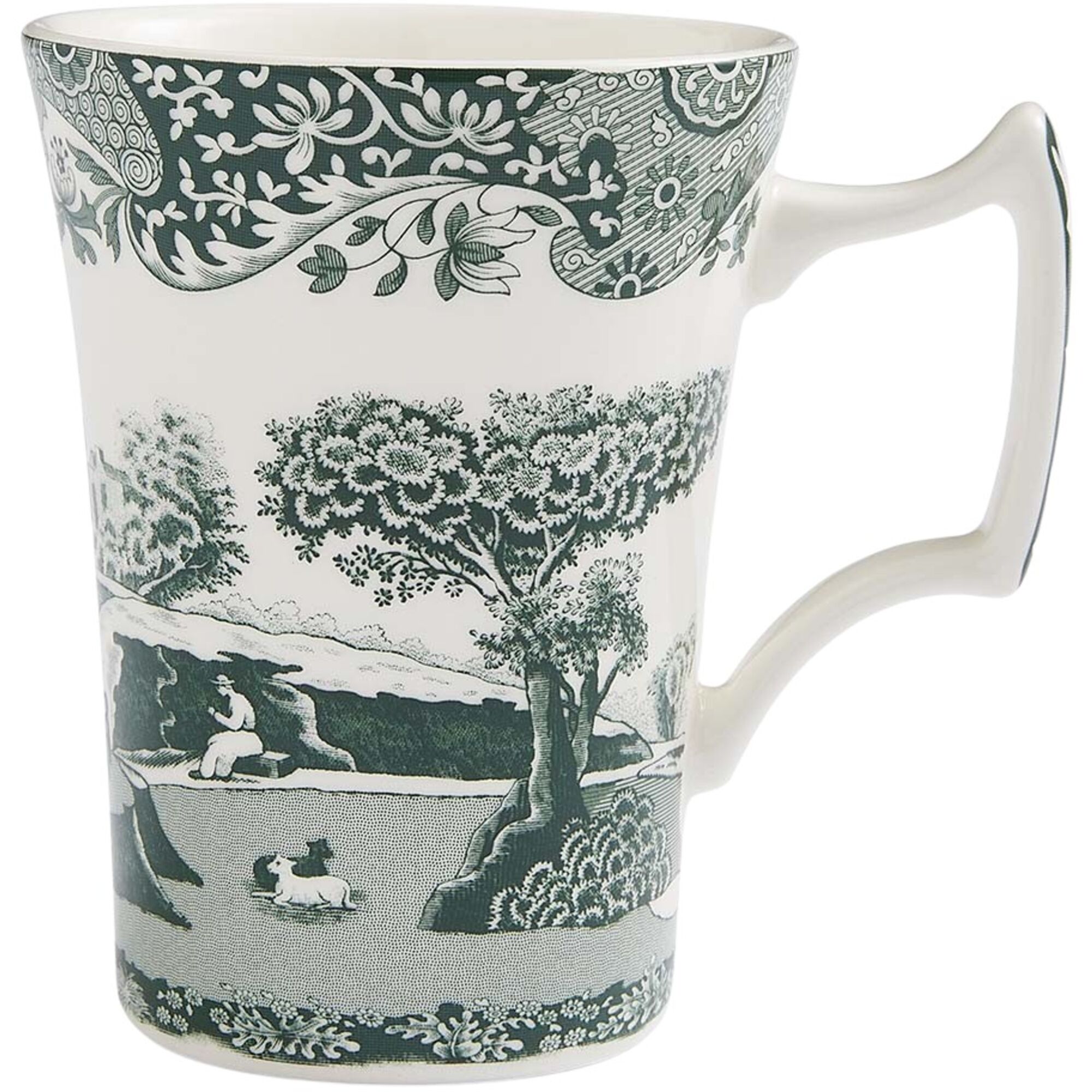 Spode Heritage Green Italian krus 28 cl, grøn/hvid