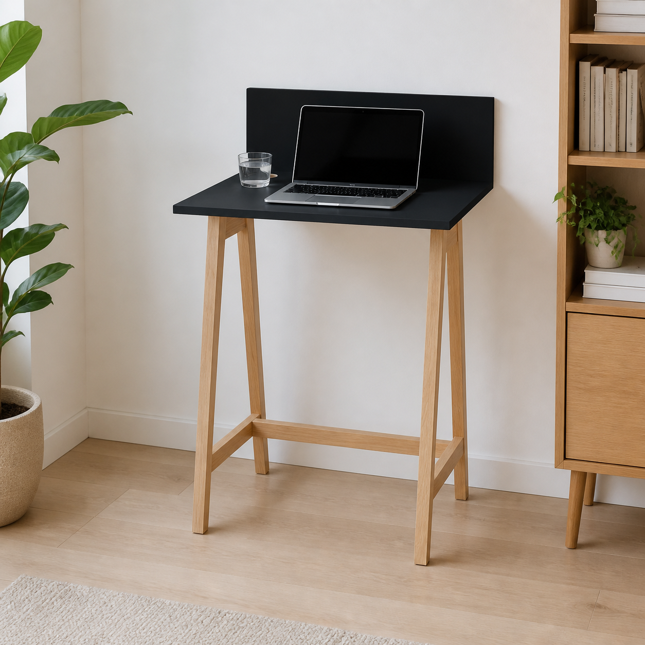 Skrivebord uden skuffe, sort