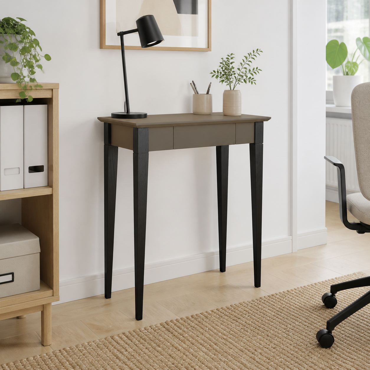 Skrivebord MIMO 65 cm, brun/sort
