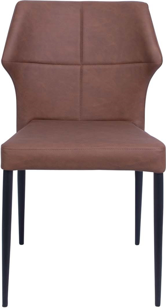 Spisebordsstol House of Sander Runa cognac PU-læder ergonomisk polstret stabelbar med sorte metalben