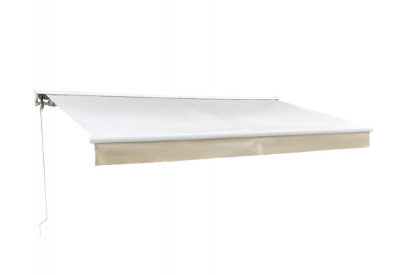 Pil Markise - Semikassette m/Motor - 3,5 x 3 m - Hvid/Beige