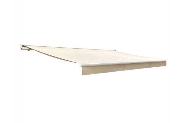Pil Markise - Semikassette m/Motor - 4,8 x 3 m - Hvid/Beige
