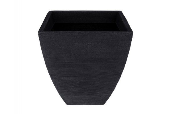 Plastkrukke m/riller - 40x40x42 cm - Antracit