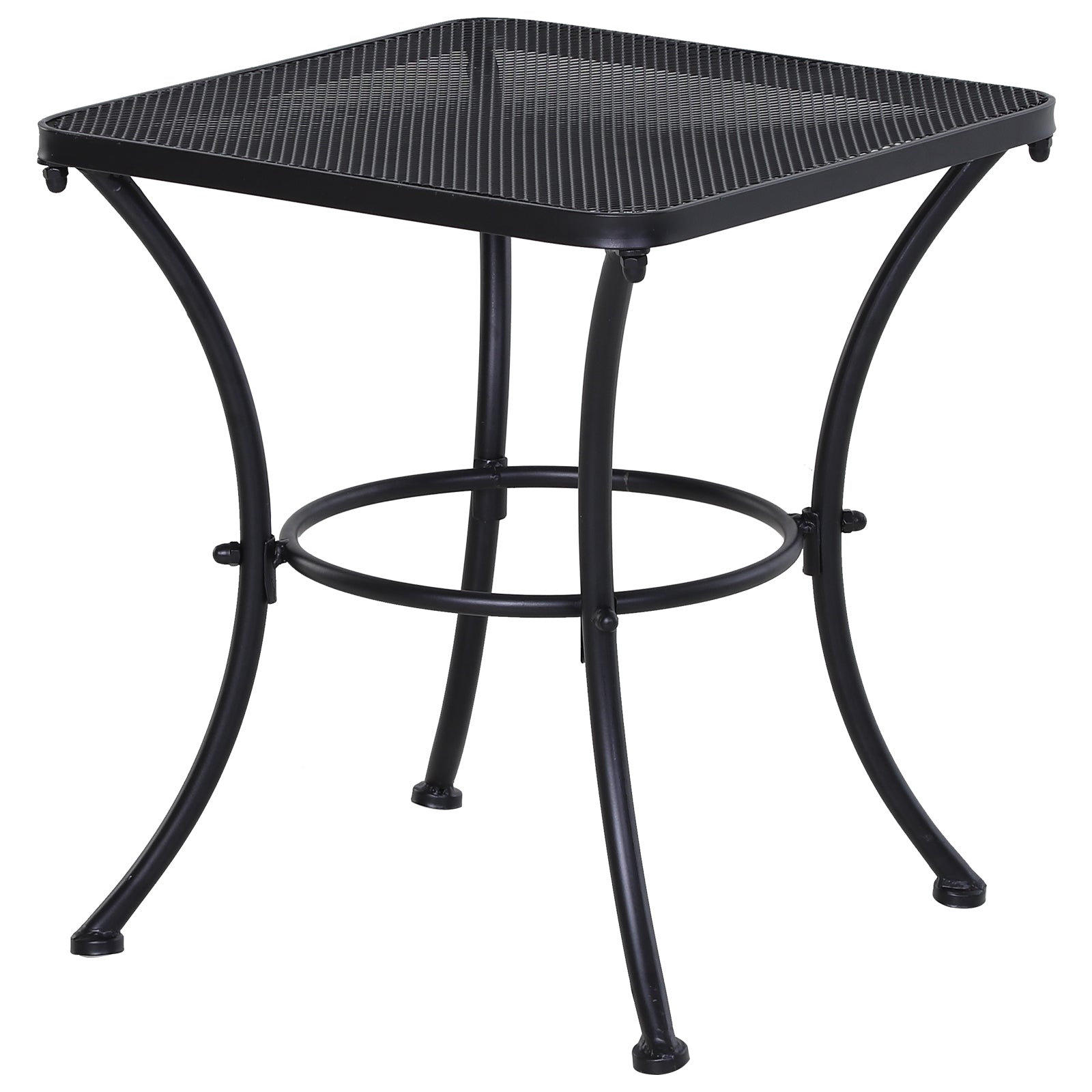 Havesofabord, sidebord, havebord, sofabord, metal, sort, terrassebord, 45 x 45 x 50 cm