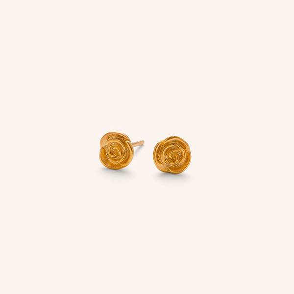 Pernille Corydon Small Rose Earsticks - Forgyldt genanvendt sterlingsølv  : Erling Christensen Møbler