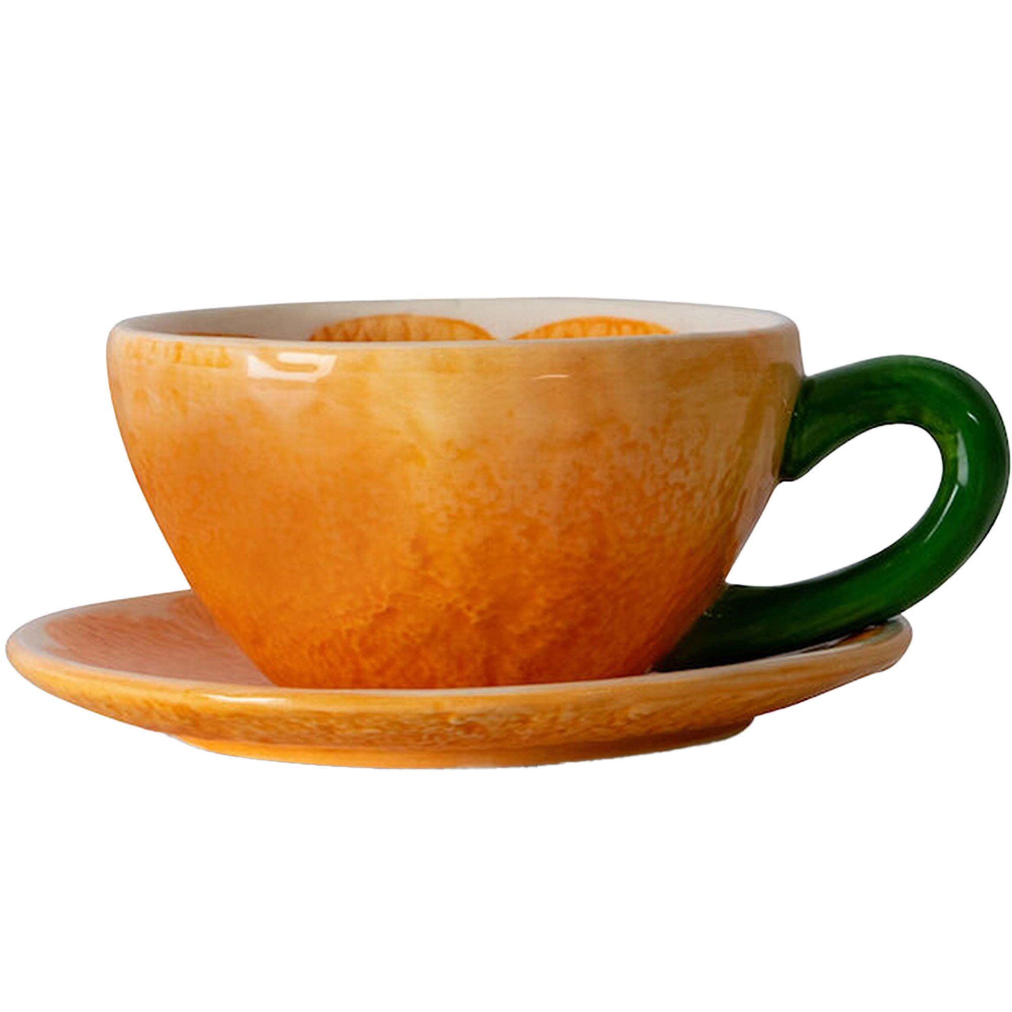 Byon Mandarie kop med underkop 25 cl, orange