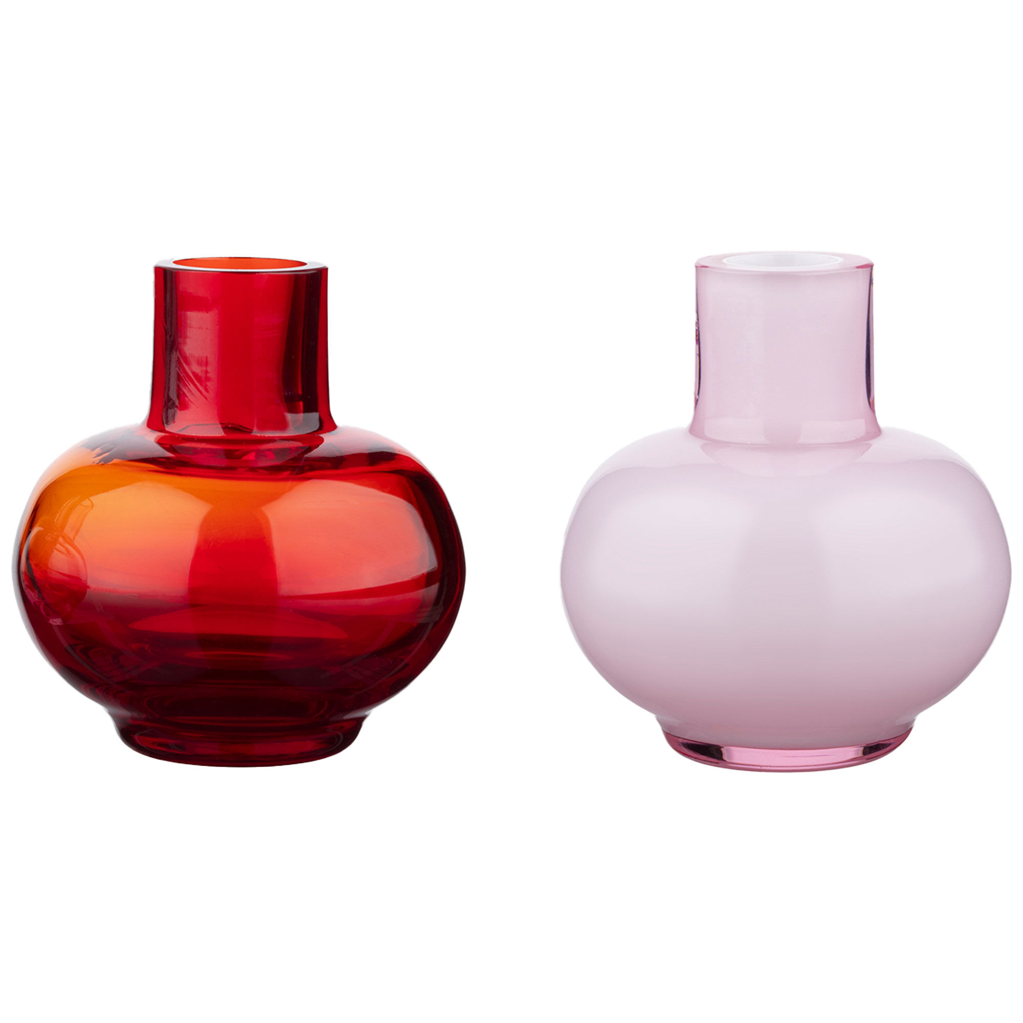 Marimekko Minivaser, rubinrød/rosa, 2 stk.