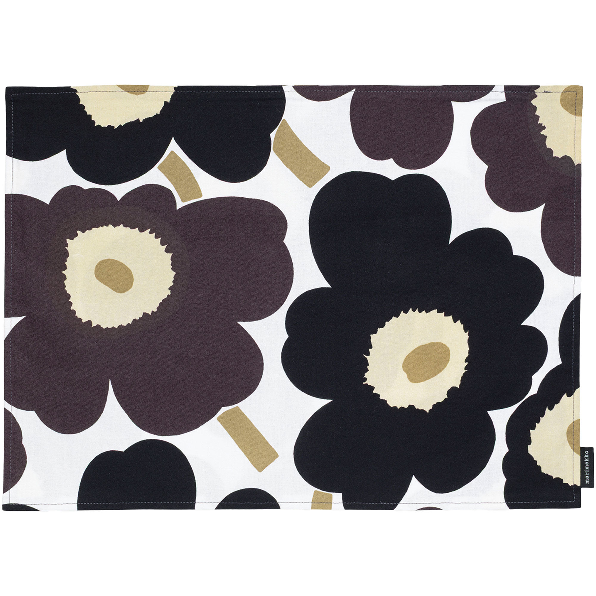 Marimekko Unikko dækkeserviet 31 x 42 cm, sort/hvid/beige