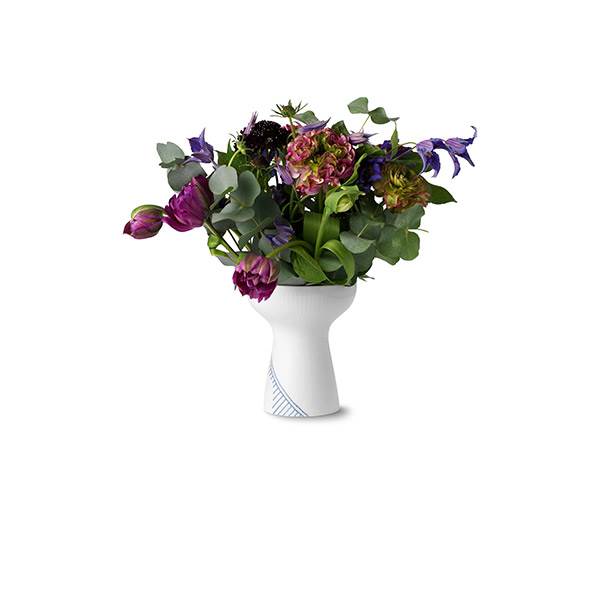 Royal Copenhagen Blå Mega Riflet vase, lille  : Erling Christensen Møbler